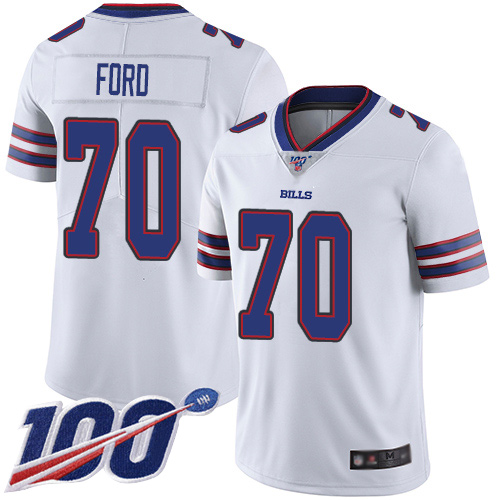 Men Buffalo Bills #70 Cody Ford White Vapor Untouchable Limited Player 100th Season NFL Jersey->buffalo bills->NFL Jersey